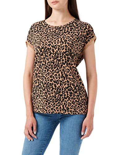 VERO MODA VMAVA Plain SS TOP Multi AOP NOOS GA T-Shirt, Tan/AOP: Linea, S