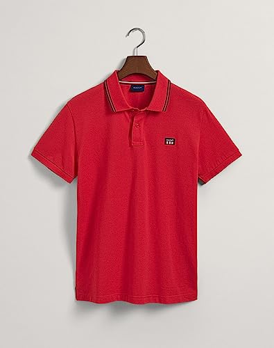GANT SS Contrast Collar Pique męska koszula polo, jasna RED, standardowa, Bright Red, XS