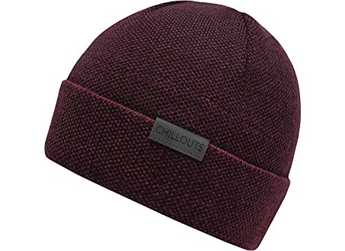 CHILLOUTS Męska czapka Kilian Hat Beanie, bordowo-czarna, rozmiar uniwersalny