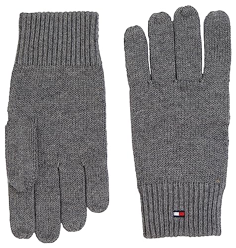 Tommy Hilfiger Essential Flag Knitted Gloves Rękawiczki Mężczyźni, Mid Grey Heather, rozmiar uniwersalny