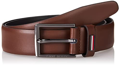 Tommy Hilfiger Męski pasek biznesowy 3.5 skórzany, Ciemny kasztan, 110