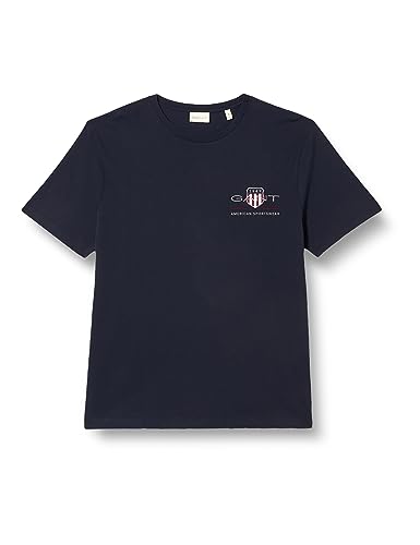 GANT Męski t-shirt Reg Archive Shield Emb Ss, niebieski (Evening Blue), XXL