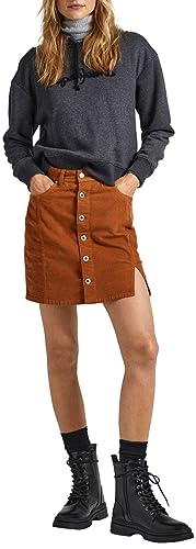 Pepe Jeans Damska spódnica ze sznurka Vicky, Brązowy (tytoń), M