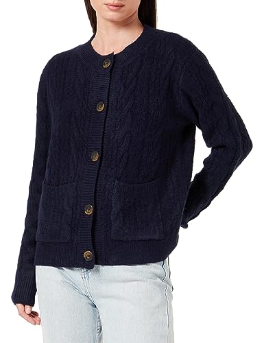 TILDEN Damski sweter z dzianiny z guzikami 39431309, granatowy, XL/XXL, morski, XL-XXL