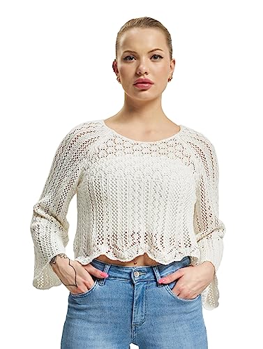 ONLY Damski sweter z dzianiny Cropped, Cloud Dancer, S