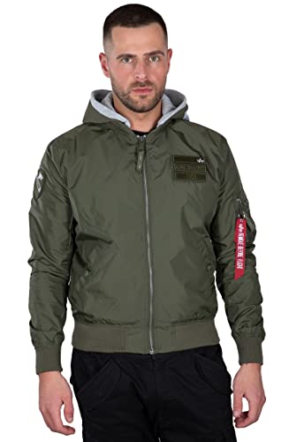 ALPHA INDUSTRIES Męska kurtka z kapturem Ma-1 Tt, kolor ciemnooliwkowy, XL, Ciemny oliwkowy, XL