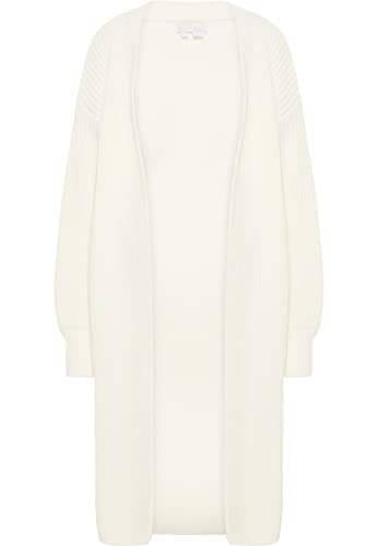 RISA Dzianinowy długi kardigan damski 25825301, biały, M-L