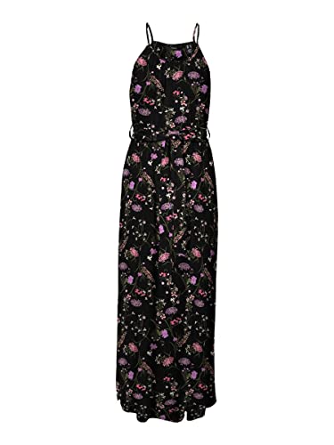VERO MODA Sukienka damska VMEASY Slit Maxi Dress R1 WVN GA CUR, Czarny/Aop: mille, 46
