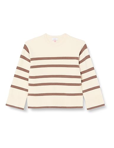 Bestseller A/S Damski sweter Vmsaba Ls O-Neck Ga Girl Noos, Birch/Stripes:brown Lentil, 52-54