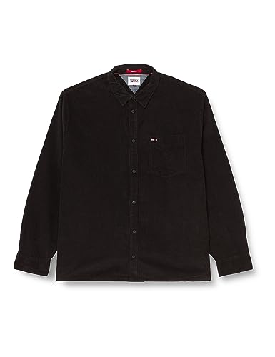 Tommy Jeans Męska koszula sztruksowa TJM RLX na co dzień, Czarny, XS