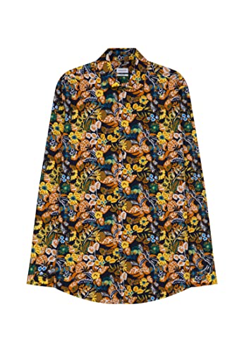 Seidensticker Męska koszula biznesowa - Regular Fit - kołnierz Kent - długi rękaw - 100% bawełna, pomarańczowy, 44