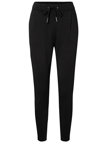 VERO MODA Spodnie damskie z małym ściągaczem w połowie, Schwarz, L x 28L