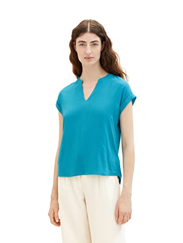 TOM TAILOR Damska bluzka basic, 31668 – zielony (Petrol Green), 34