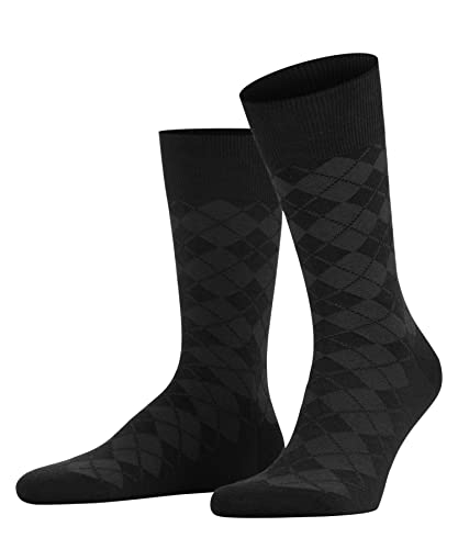 Burlington Mężczyźni Skarpety Leyton M SO Wełna z wzorem 1 Para, Czarny (Black 3000), 40-46