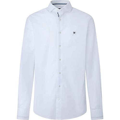 Hackett London Męska koszula White Dobby ENG STR Shirt, XS