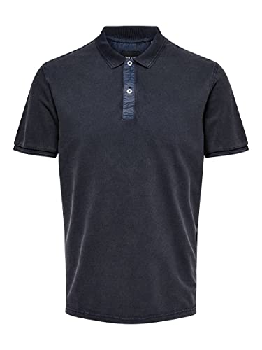 Only & Sons Męska koszulka polo ONSTRAVIS Slim Washed SS NOOS, granatowa, L