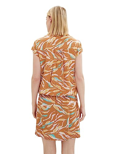 TOM TAILOR 1035245 Bluzka Kobiety, 31758 - Brown Abstract Leaf Design, 40