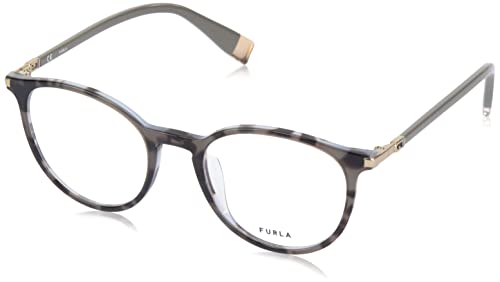 Furla Damskie okulary przeciwsłoneczne Vfu591, Shiny Havana Blue, 48, Shiny Havana Blue