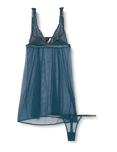 Emporio Armani Damska bielizna dziecięca + stringi Christmas Lace zestaw bielizny, Obsidian, XL