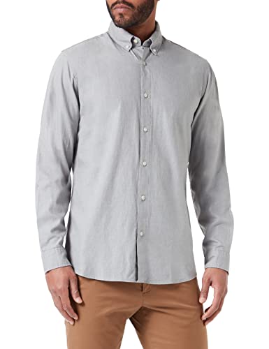 SELECTED HOMME Męska koszula Button-down, Szary melanż/szczegóły: melanż, XL