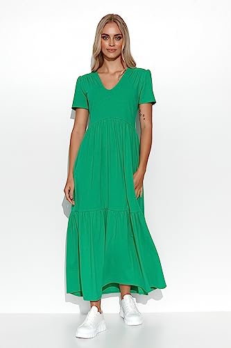 Makadamia, Sukienka damska M549 zielona, rozmiar 40, zielony, 40