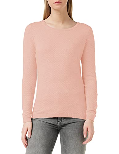 VERO MODA Damski sweter z dzianiny VMCARE Structure LS O-Neck BLOU GA NOOS, Misty Rose, XXL