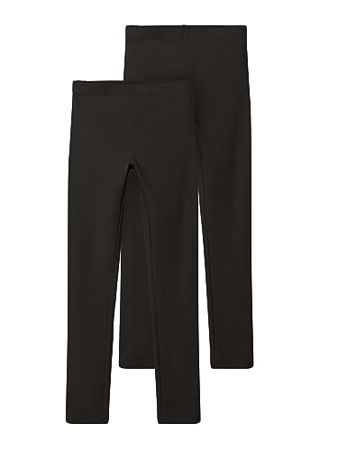 NAME IT Dziewczęce legginsy NKFVIVIAN 2P L NOOS, czarne/paczka: pakowane z czarnym, 86/92