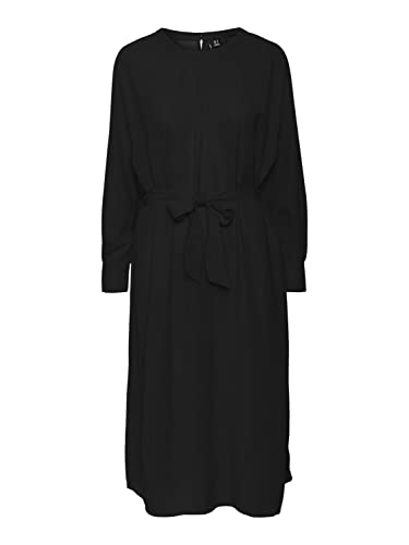 VERO MODA Vmpolliana Inge Ls Calf Dress WVN Ga sukienka damska, czarny, XS