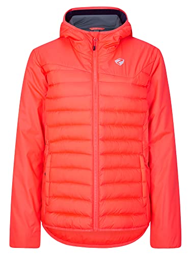 Ziener Damska kurtka termiczna NANTANA Outdoor / Skitour | wiatroszczelna, wełna, bez PFC, czerwona (hot red), 44