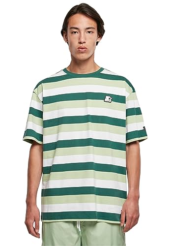 Starter Męski T-shirt Starter Sun Stripes Oversize Tee darkfreshgreen/vintagegreen/white XL, ciemnozielony/vintage green/biały, XL