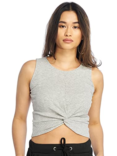 ONLY Damski T-shirt ONLTINE S/L Knot TOP JRS T-Shirt, jasnoszary melanż, M, jasnoszary melanżowy, M