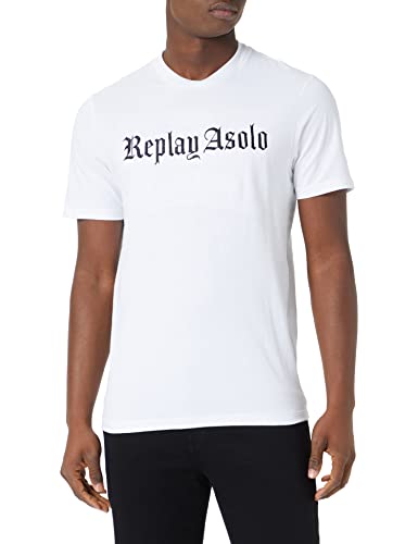 Replay T-shirt męski, 001 Optical White, 3XL