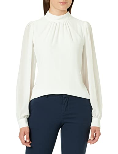 Object Women's OBJMILA L/S HIGH Neck TOP NOOS Bluzka z kapturem, Cloud Dancer, 34, Cloud Dancer, 34