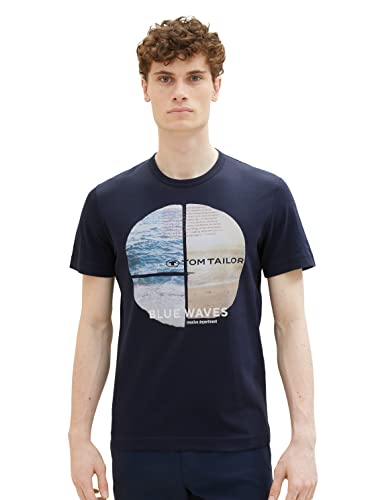 TOM TAILOR Koszulka męska 1036323, 10668-Sky Captain Blue, S, 10668 - Sky Captain Blue, S