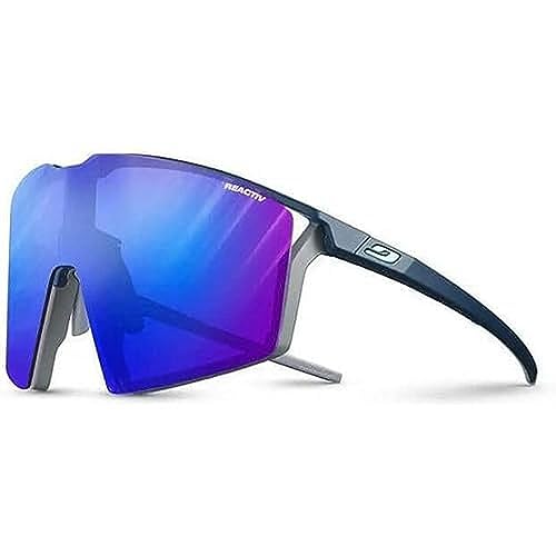 Julbo Edge Unisex Dorosły Okulary przeciwsłoneczne, Matowy niebieski/szary, rozmiar uniwersalny