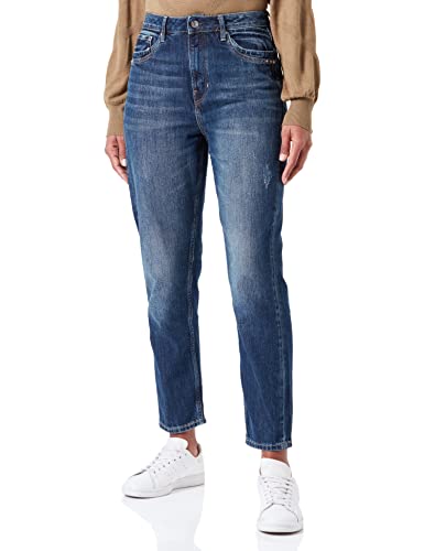 Q/S designed by jeansy damskie 7/8 mom fit, niebieski, 36