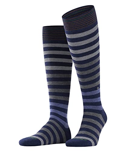 Burlington Mężczyźni Podkolanówki Blackpool M KH Trwała Organiczna Bawełna długie z wzorem 1 Para, Niebieski (Dark Blue Melange 6688), 40-46