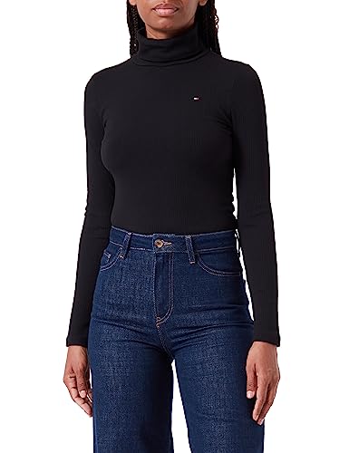 Tommy Hilfiger Topy damskie z dzianiny L/S, Czarny, XL