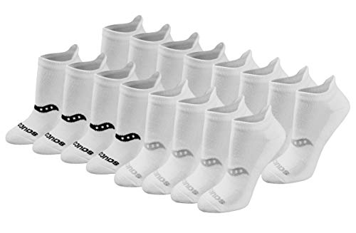 Saucony Damskie skarpety sportowe Performance Heel Tab Athletic Socks Performance Heel Tab Athletic Socks (8 i 16 par), Basic White (16 par)