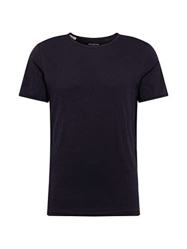 SELECTED HOMME T-shirt męski z okrągłym dekoltem, czarny (czarny), S