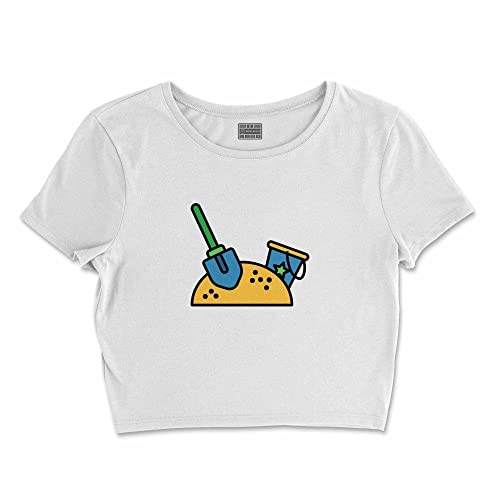 Bona Basics, Damski T-shirt basic, z nadrukiem cyfrowym, 100 bawełny, biały, swobodny, damski top, rozmiar: L, biały, L Krótki