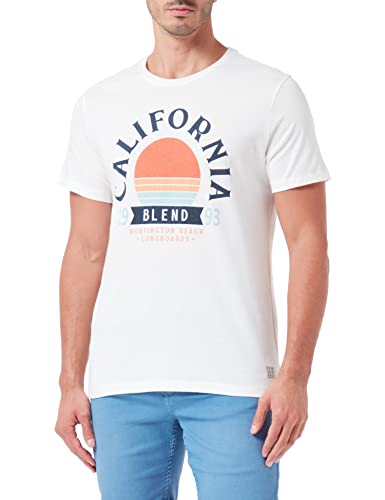 Blend T-shirt męski 20714050, 110602/Snow biały, M