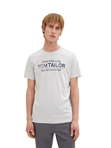 TOM TAILOR T-shirt męski, 15398 – Light Stone Grey Melange, M