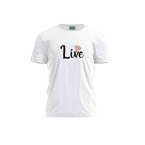 Green Fish, Męski T-shirt z cyfrowym nadrukiem,% 100 bawełna, biały, na co dzień, męski top, rozmiar: L, biały, L
