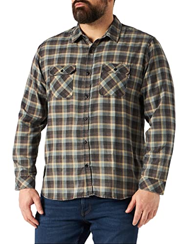 Hurley Męska koszula M Bend wypalona flanela Ls Czarny M