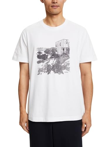 ESPRIT T-shirt męski, 100 / biały, L
