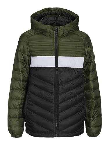 JACK&JONES JUNIOR Jjehero kurtka chłopięca z kapturem Noos Jnr, Rodzynka/szczegóły: czarny/biały, 128
