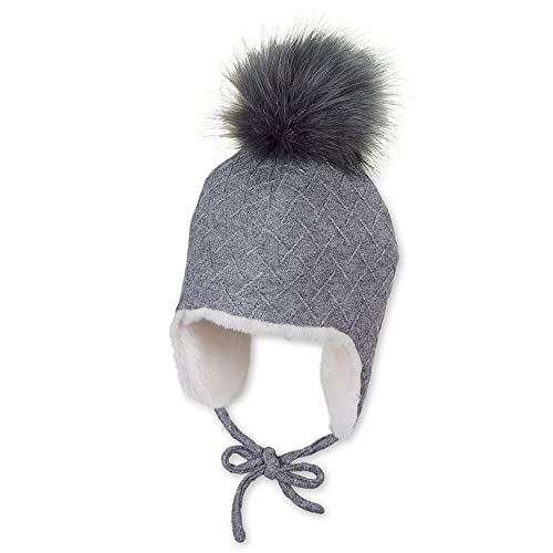 Sterntaler Inka-Mütze Bommel Czapka dla dzieci, szary dym, 43
