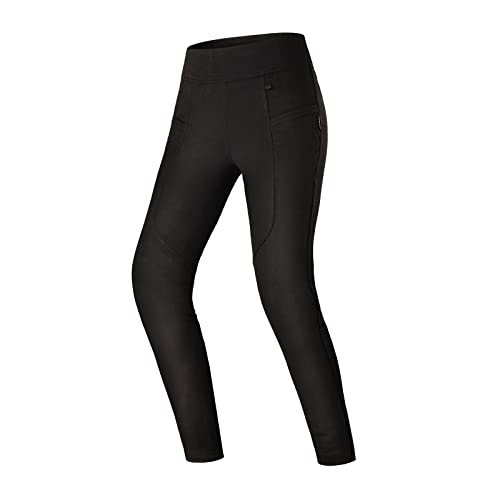SHIMA CRUZ 2.0 Motorradleggins Damen - Atmungsaktive, Elastische, Slim Fit Biker Leggins Damen mit DuraQL Schicht, Slim Fit, Knie und Hüft Protektoren (Schwarz, M LONG)