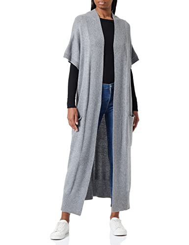 True Religion Damska kurtka z długim rękawem Collarless Vest, szary melanż, standardowa